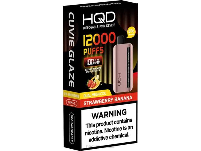 HQD CUVIE GLAZE одноразовый вейп 12000 клубника банан L46N254 HQD Купить Спб