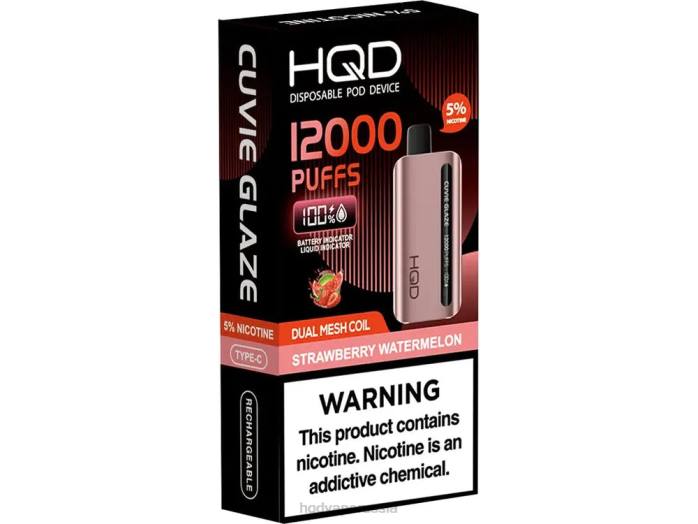HQD CUVIE GLAZE одноразовый вейп 12000 клубника арбуз L46N261 HQD Vape Russia